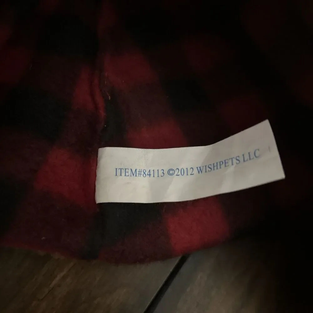 Wishpets 2012 Reindeer Toboggan Cap Plush Hat Mittens Plaid NWT - Picture 7 of 8